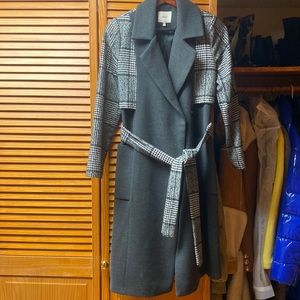 Zara style asos wool grey tailored coat jacket